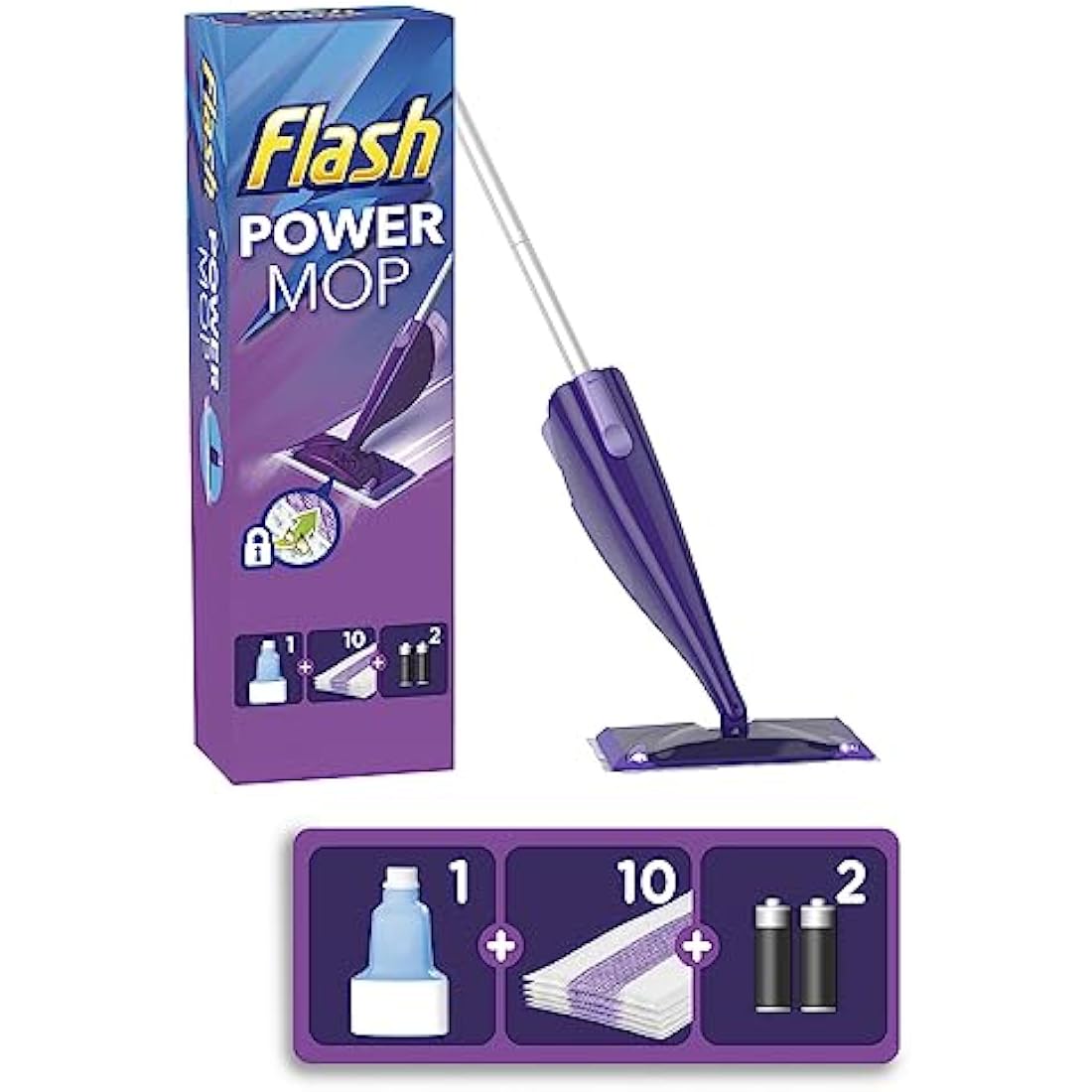 Flash Powermop Starter Kit | All-in-One Dual Spray Mop for Hard Floors