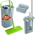 Flat Mop and Bucket Set | 2 Microfibre Pads | Green