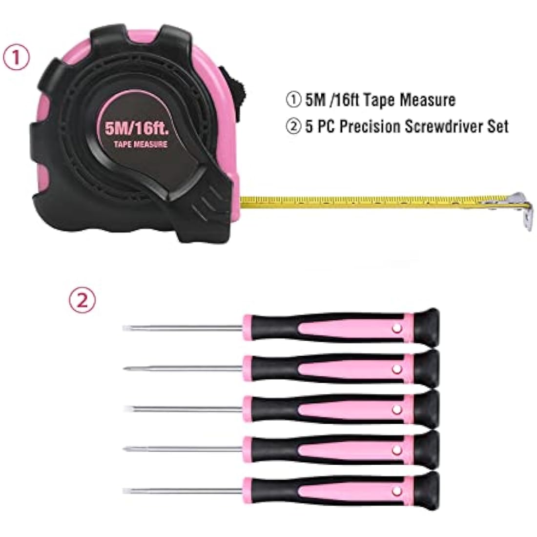 Workpro Pink Tool Kit – 103-Piece Hand Tool Set with Storage Bag