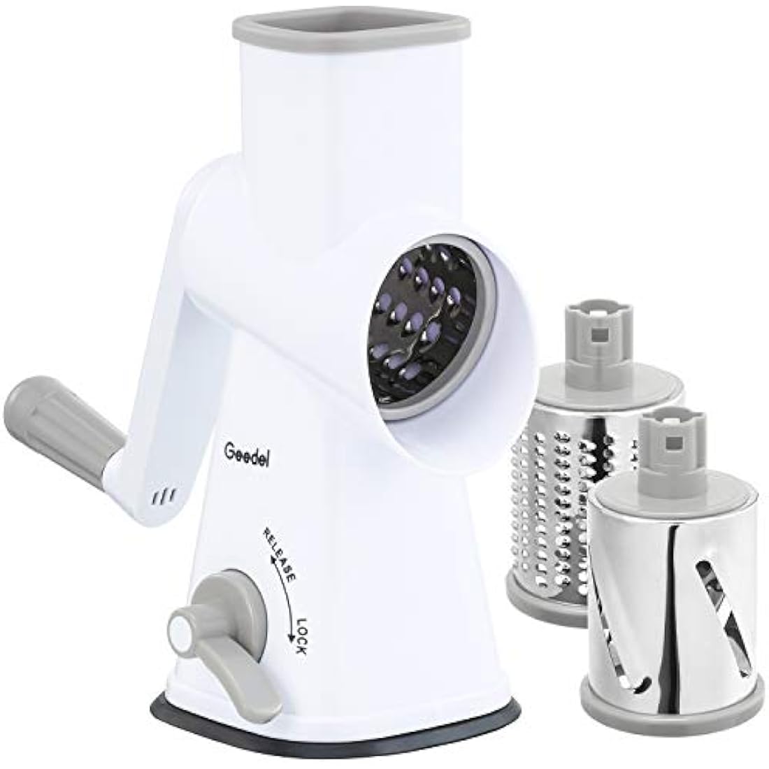 Rotary Cheese Grater | 3-Blade Mandoline Vegetable Slicer