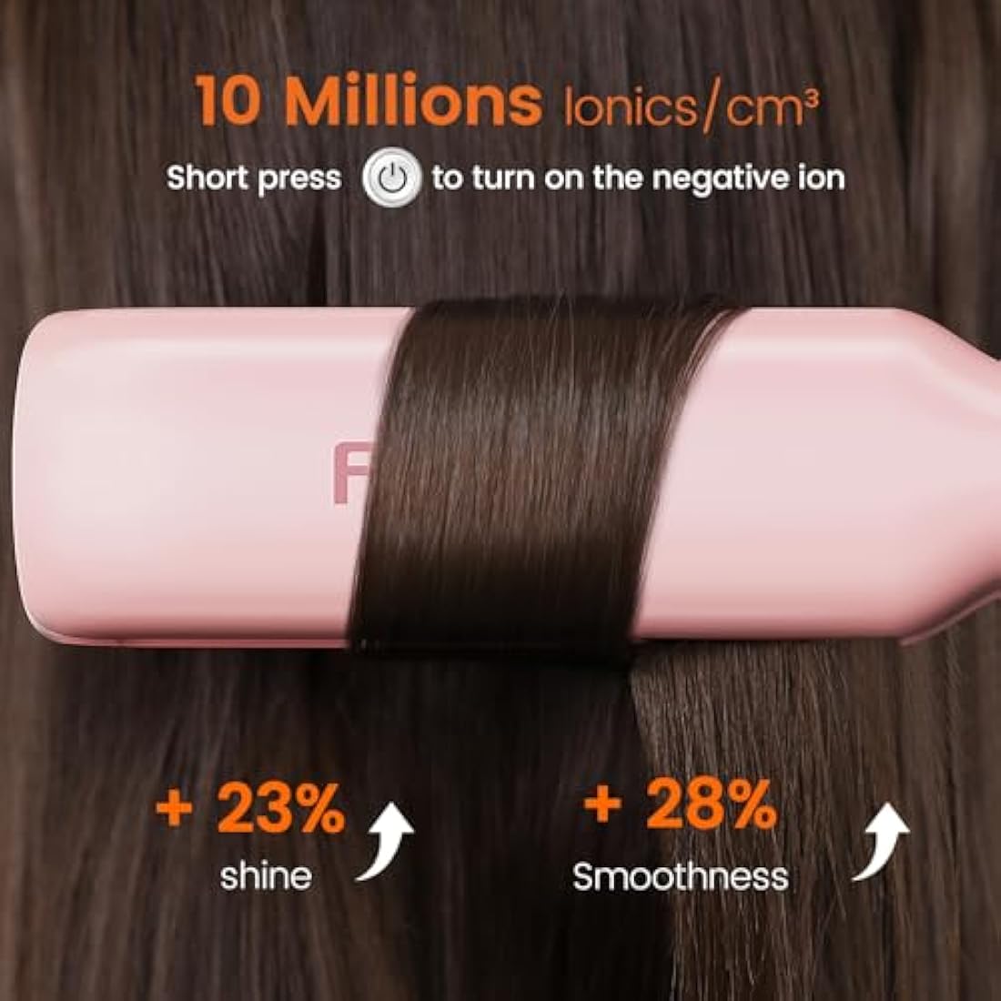 Faszin Titanium Hair Straightener | 42mm Wide Plate Ionic Flat Iron - Pink