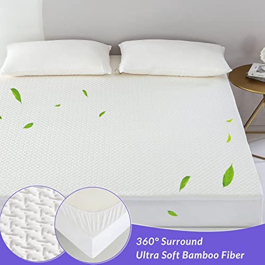 Coriwell Super King Waterproof Mattress Protector – Bamboo Deep Pocket White