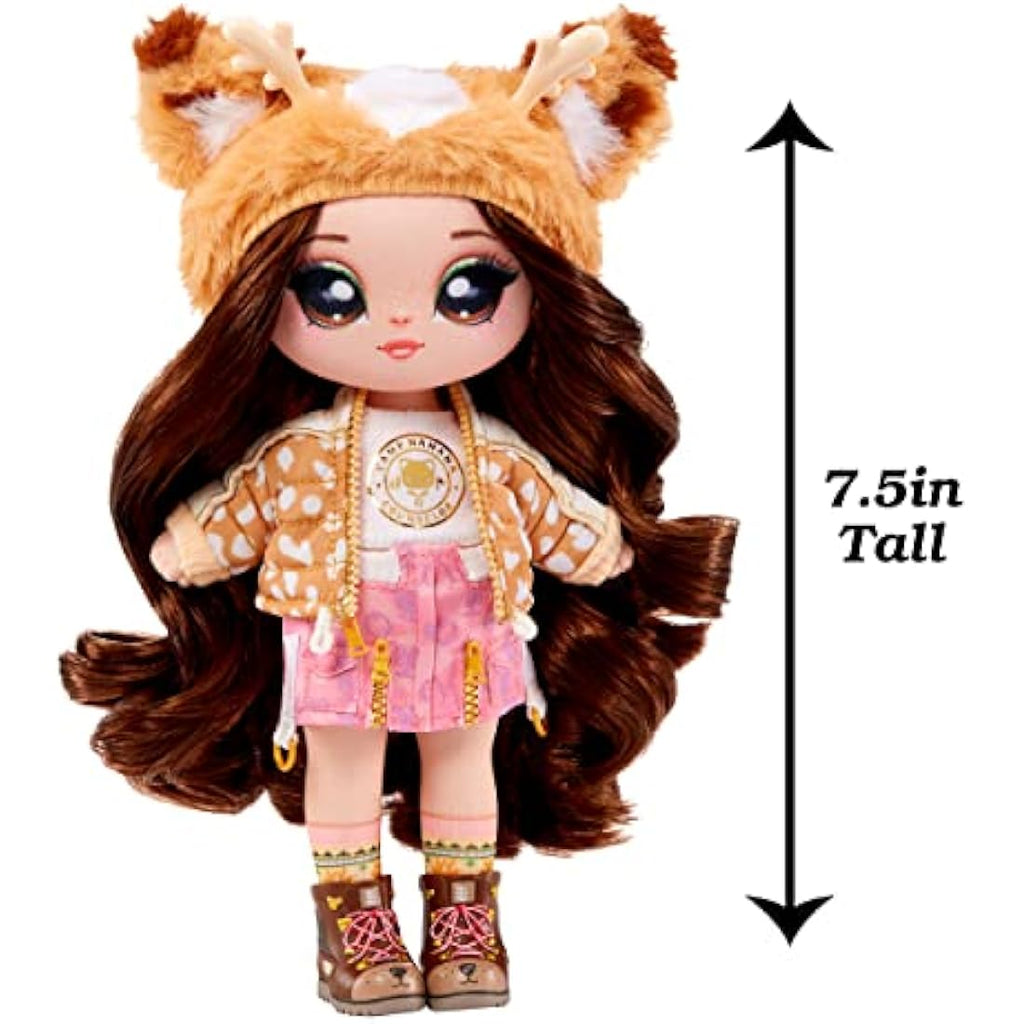 Na Na Na Surprise Camping Myra Woods Deer Plush Fashion Doll with Sleeping Bag