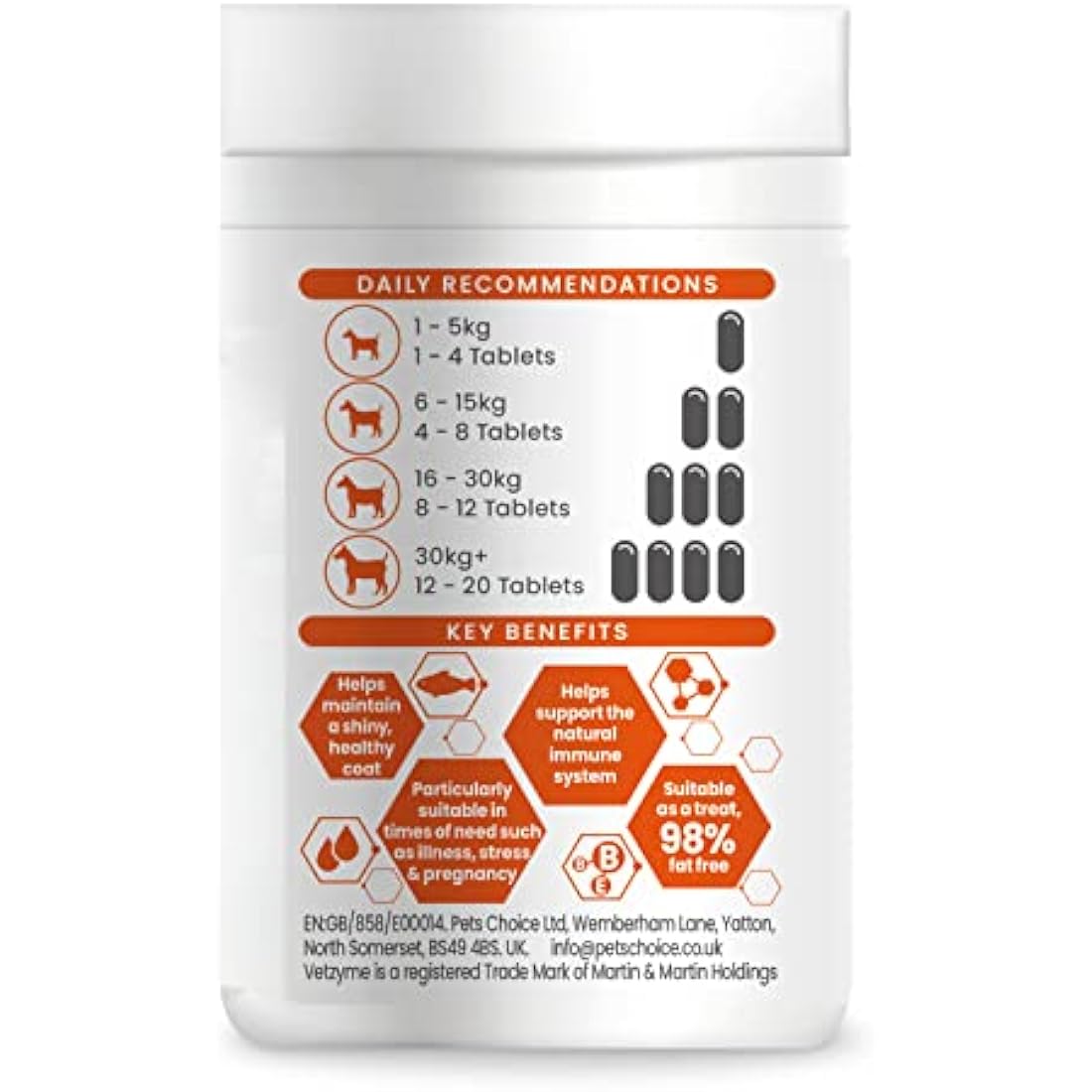 Vetzyme Once A Day Dog Conditioning Tablets | B-Complex (240 Count)