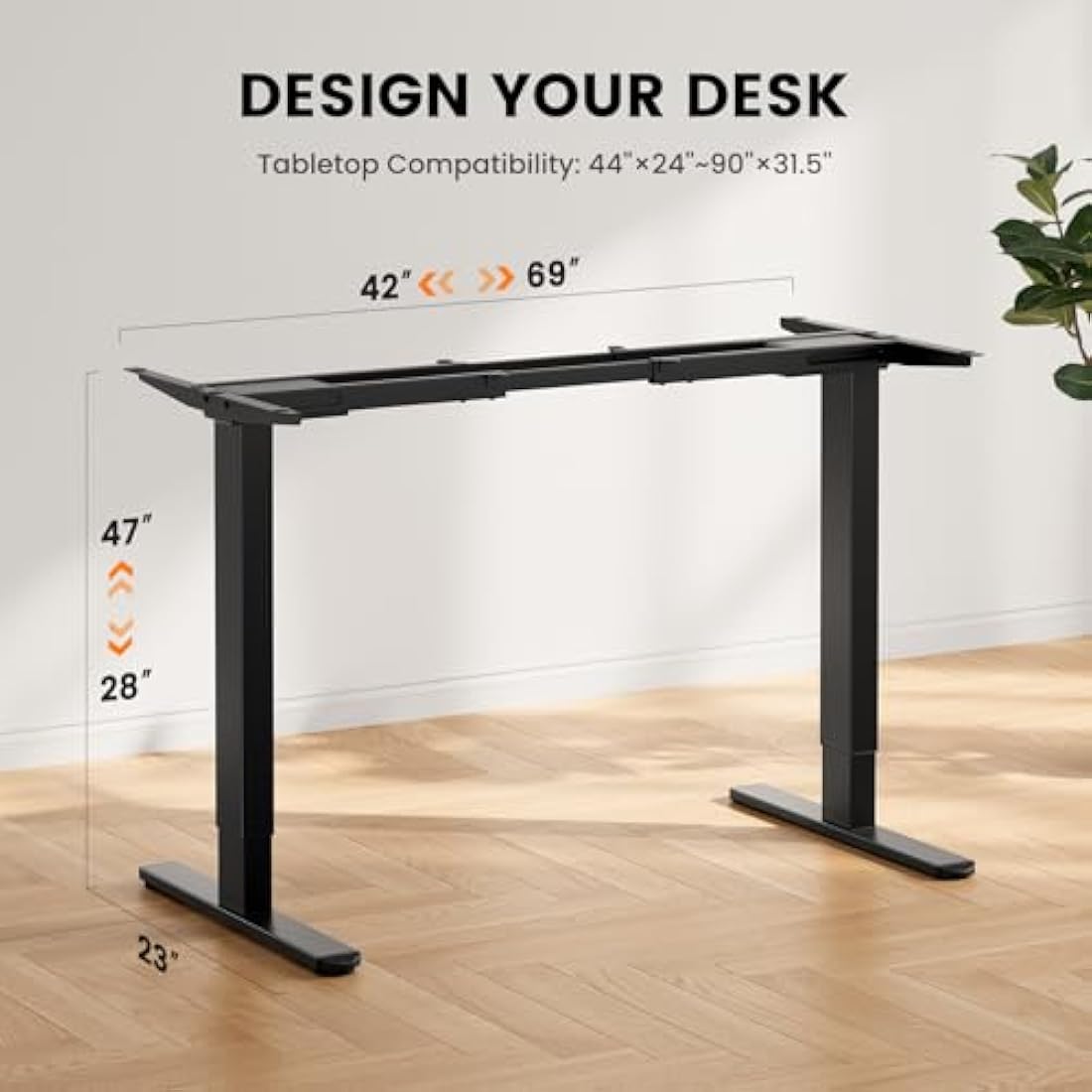 ErGear Dual Motor Electric Standing Desk Frame | 120kg Capacity - Black
