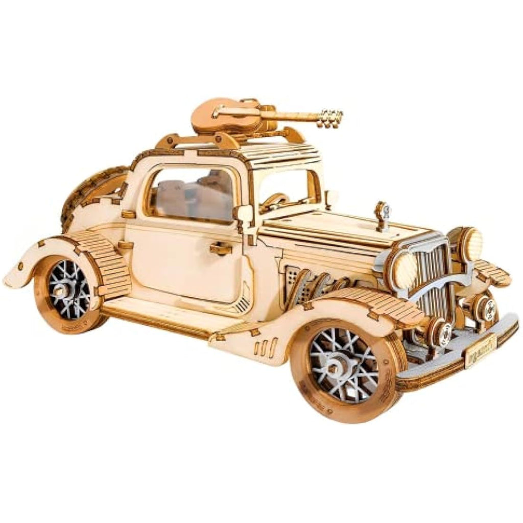 Rolife 3D Wooden Puzzle - DIY Vintage Car Model Kit for Adults