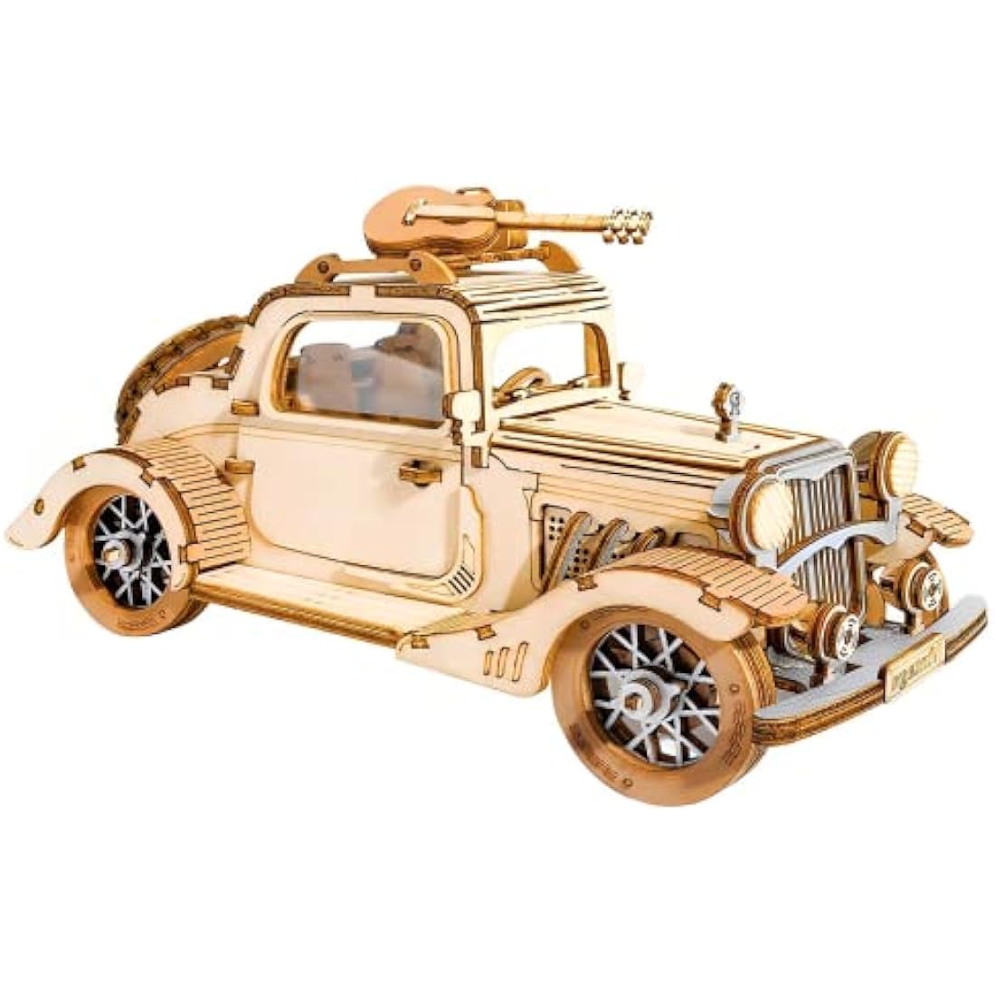 Rolife 3D Wooden Puzzle - DIY Vintage Car Model Kit for Adults