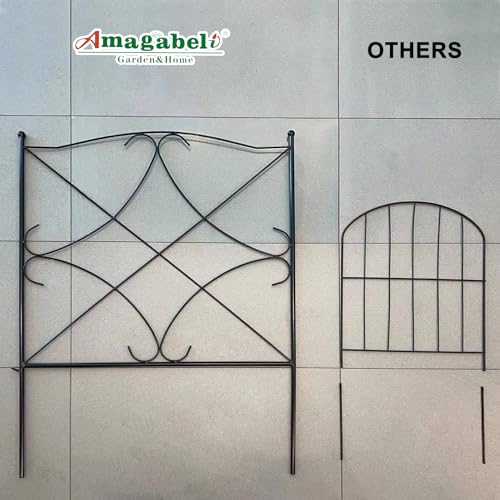 Amagabeli Metal Garden Fence - 3M Rustproof Wrought Iron Animal Barrier