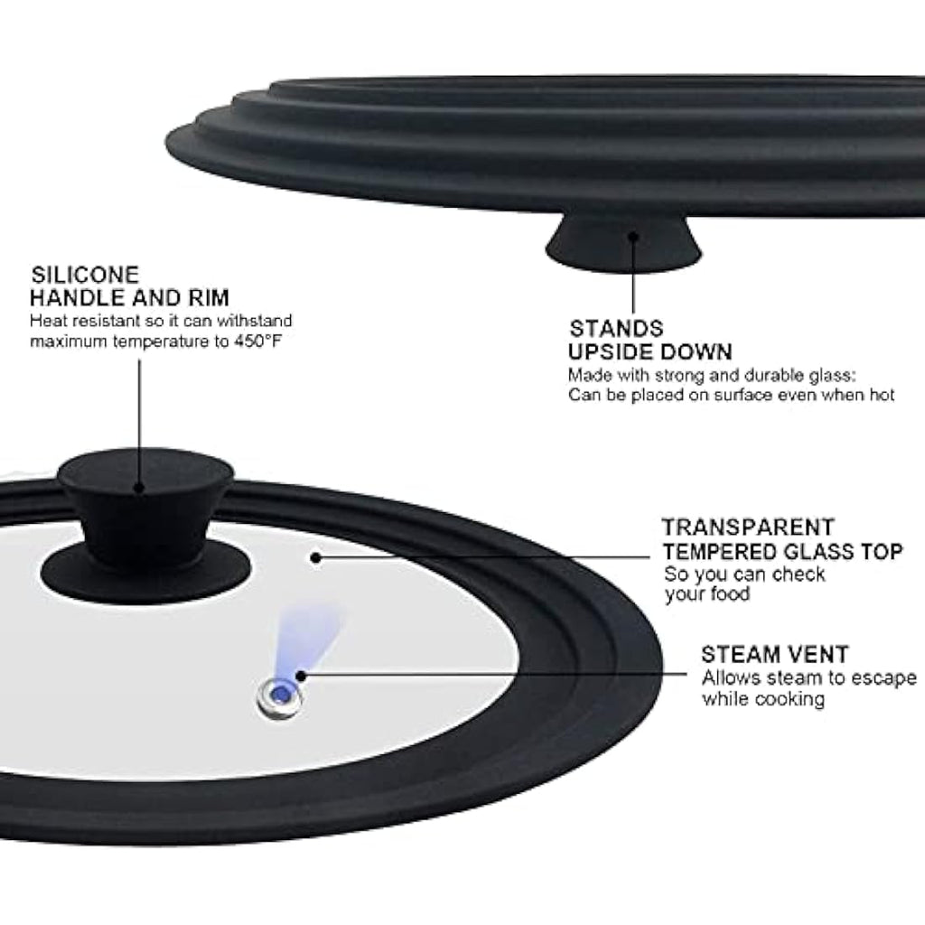 Universal Pot Lid – Tempered Glass with Silicone Rim