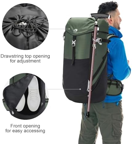 Outplea 50L Hiking Backpack – Large Front Opening Trekking Rucksack