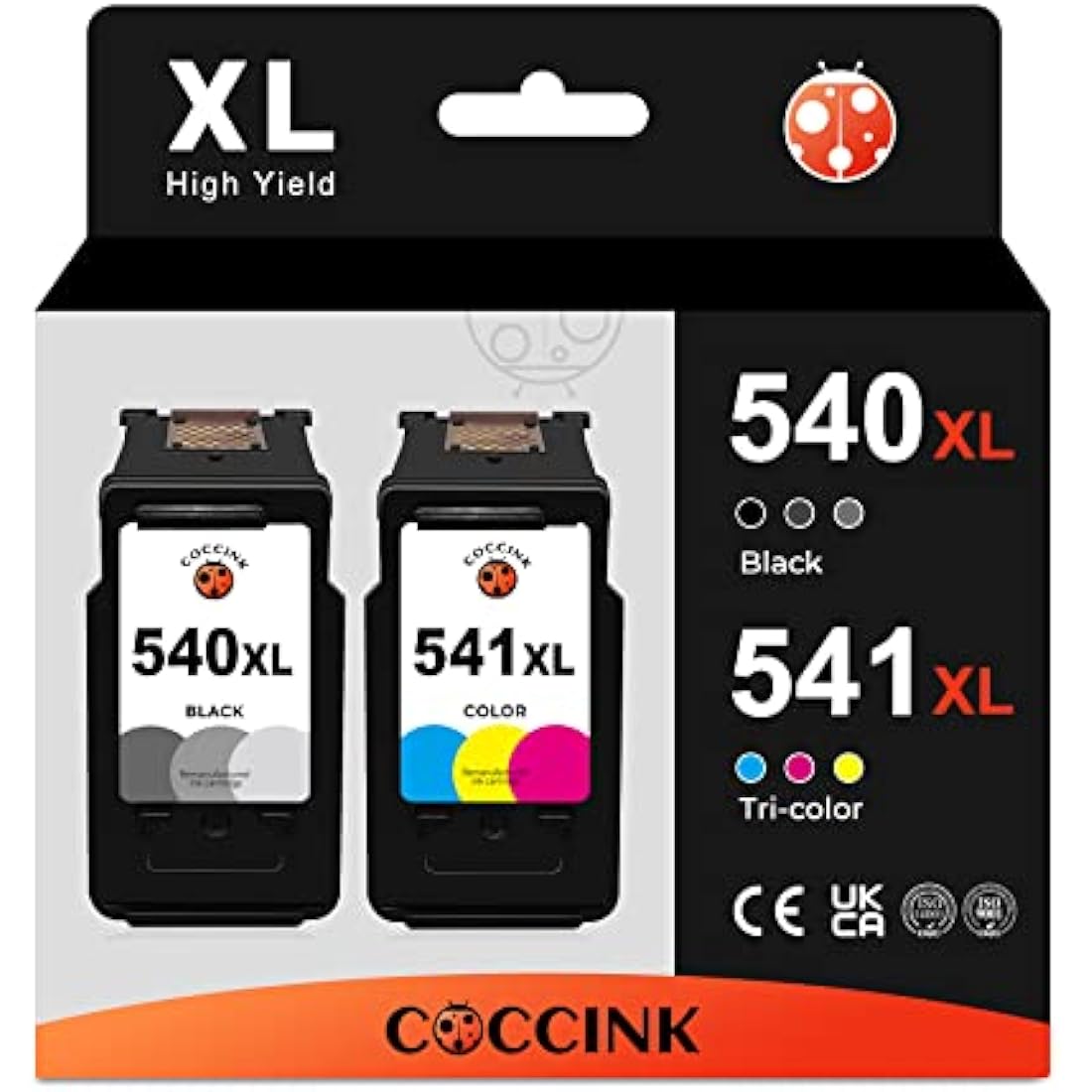 COCCINK PG-540XL CL-541XL Ink Cartridges for Canon Pixma MG3650s - 2 Pack