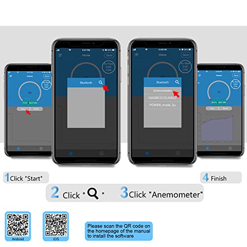 Digital Anemometer – Bluetooth Wind Speed & Temp Meter