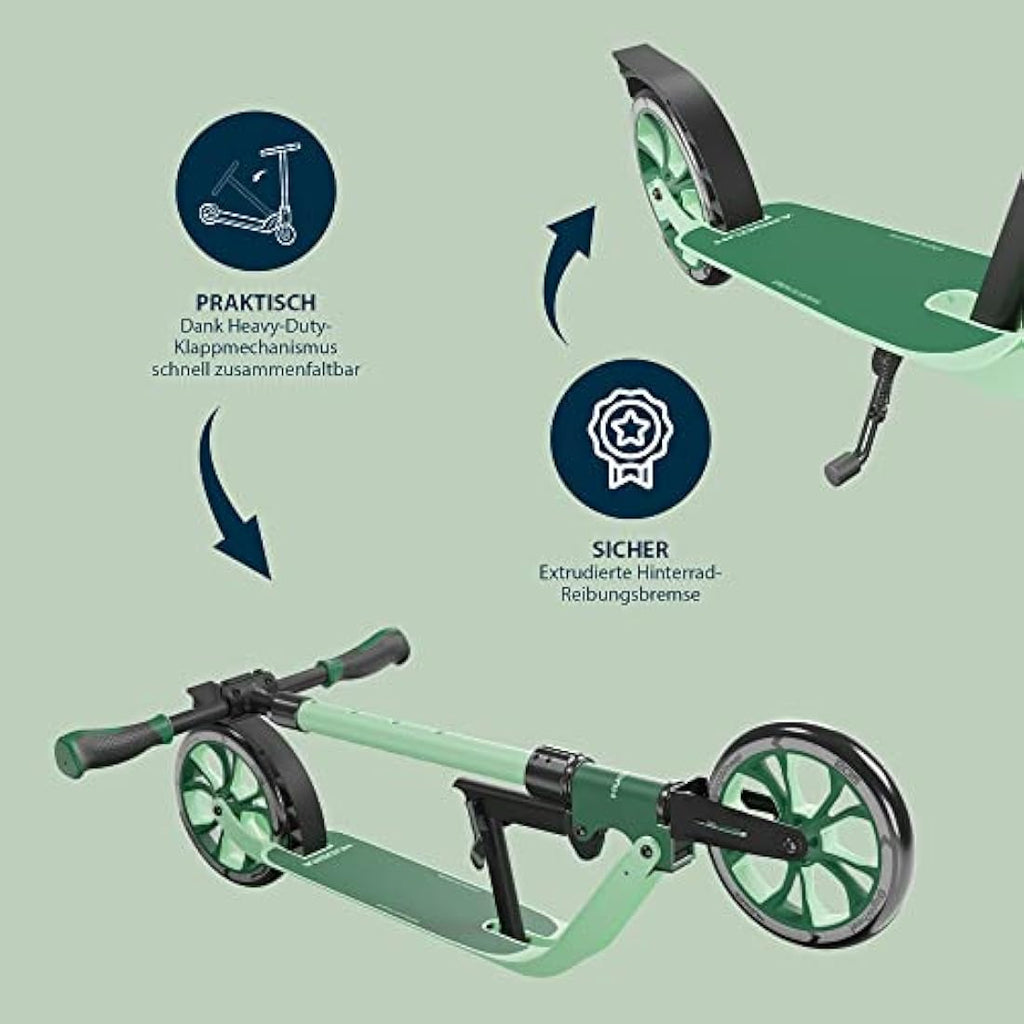 HUDORA BigWheel 205 Advanced Scooter – Foldable Aluminium Kick Scooter