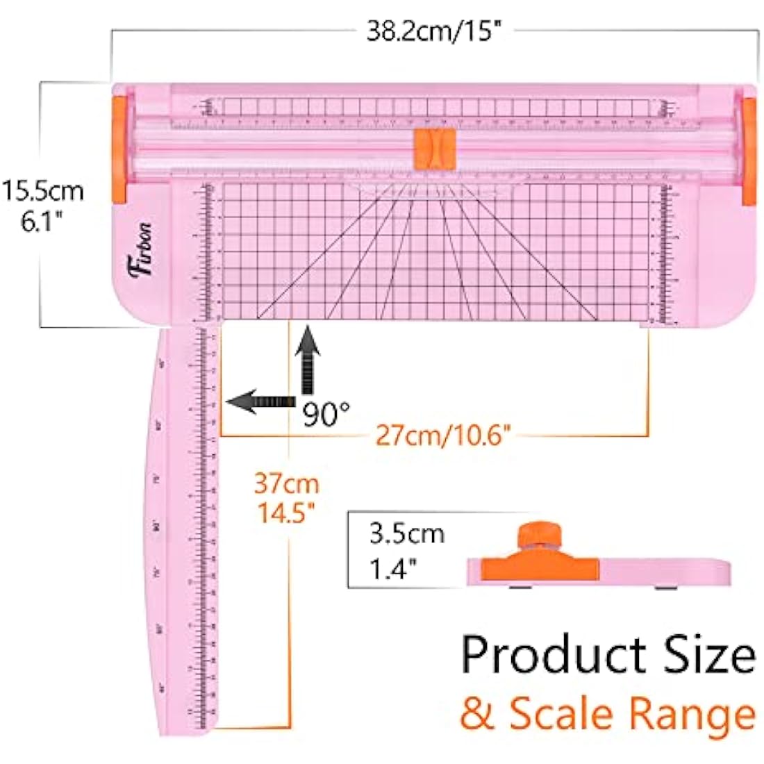 Firbon 12 Inch Titanium Paper Cutter – Pink A4 Trimmer for Scrapbooking