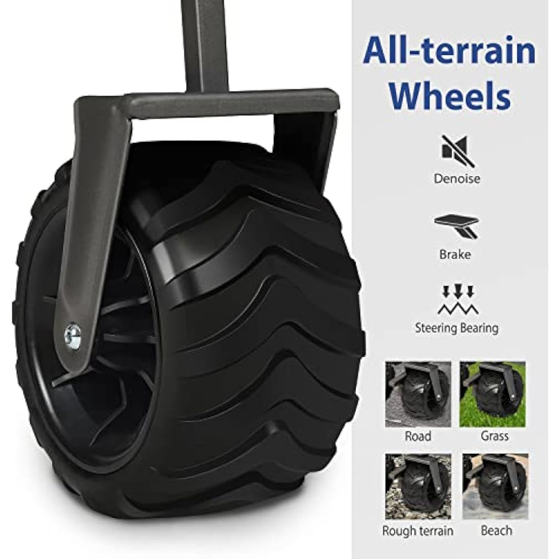 Sekey Heavy-Duty Folding Wagon | All-Terrain Beach Cart, 440lb Capacity