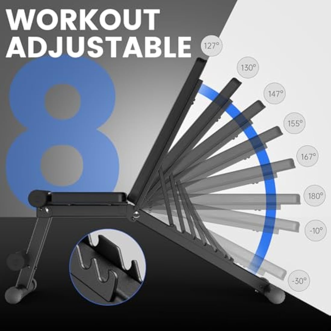 PASYOU PA300 Adjustable Weight Bench - Foldable Home Gym Exercise Bench