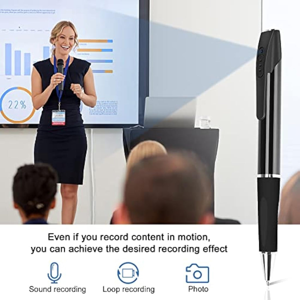 FINSUI 1080P Spy Camera Pen | Hidden Portable Pocket Cam with 32GB SD Card