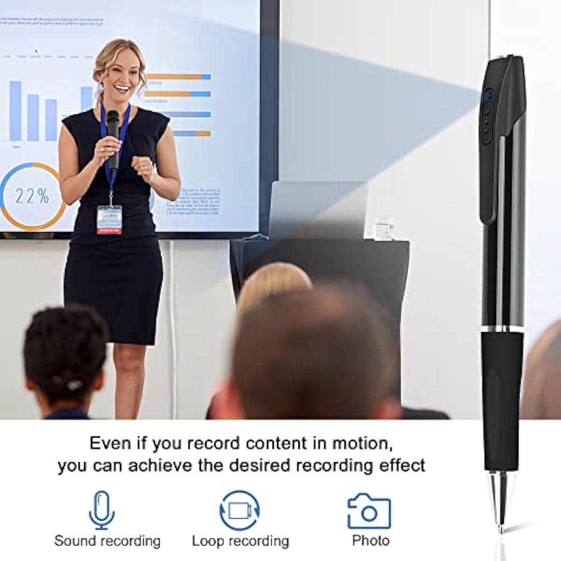 FINSUI 1080P Spy Camera Pen | Hidden Portable Pocket Cam with 32GB SD Card