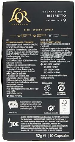 L'OR Espresso Ristretto Decaf Coffee Pods | Nespresso Compatible | 100 Pack