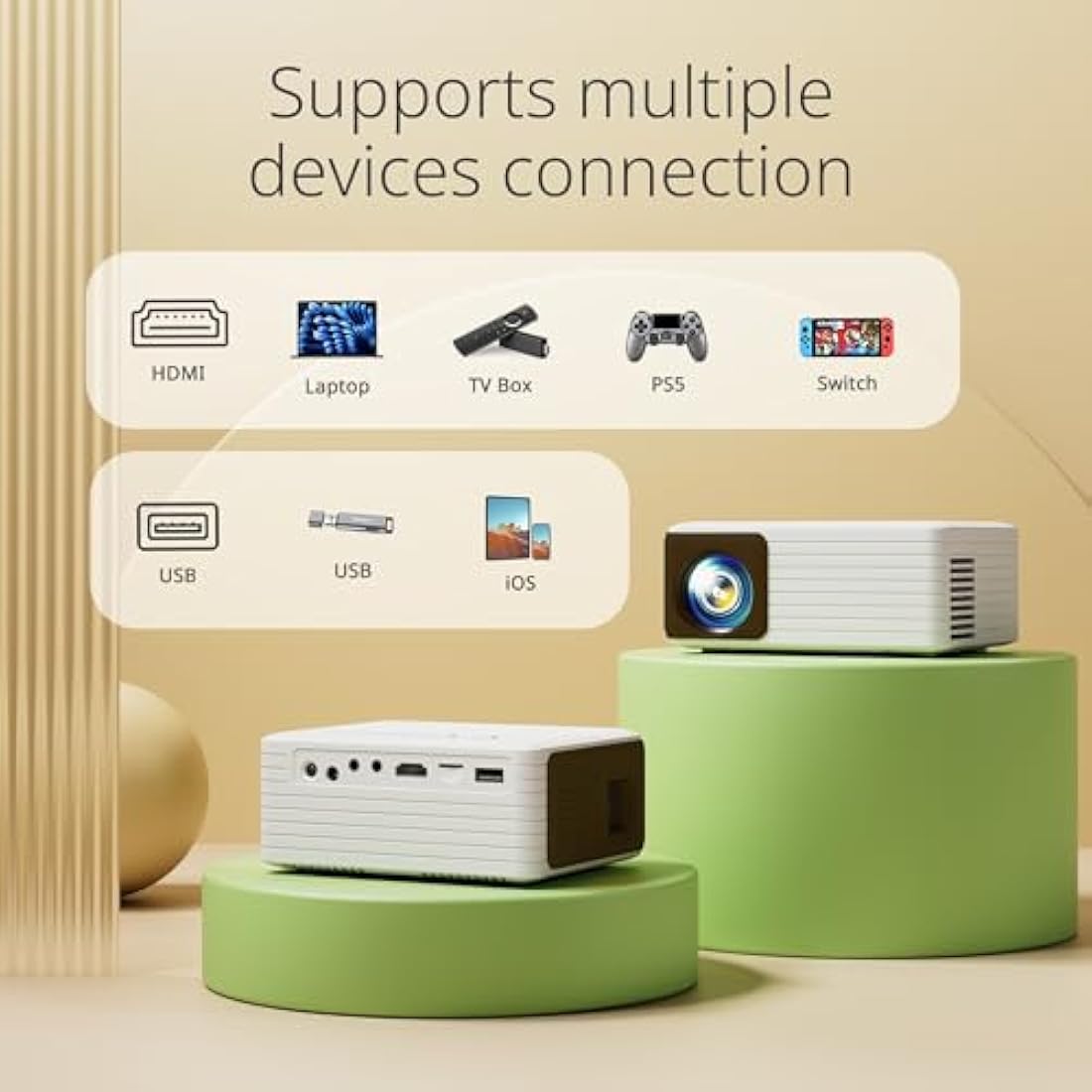 YOTON Y3 Mini Projector – 14000 Lumens 1080P Portable Home Cinema