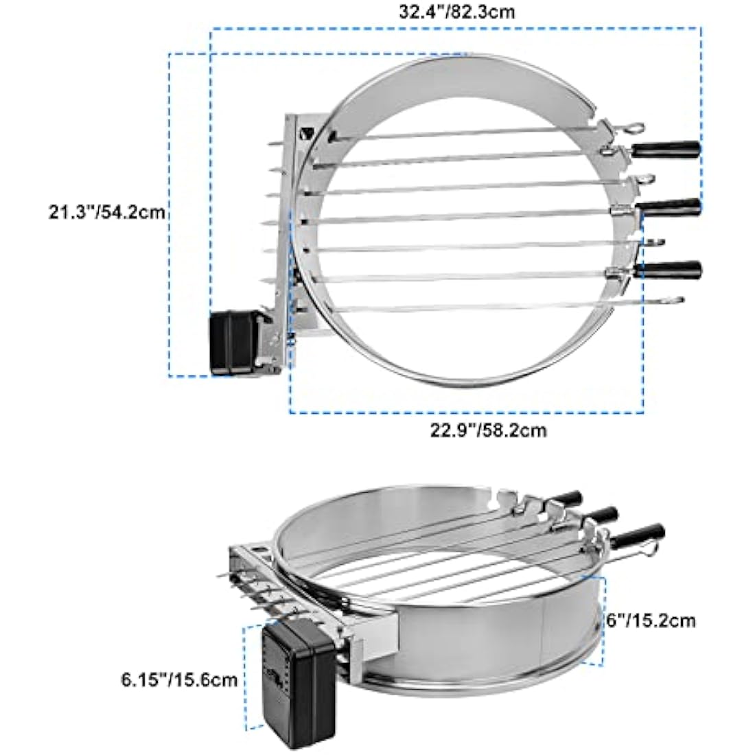 Onlyfire Rotisserie Kebab Skewer Kit for 57cm Weber Kettle Grill