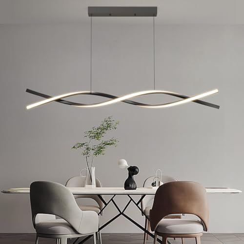 Mikeru 100cm Wave LED Pendant Light | Dimmable Modern Linear Chandelier