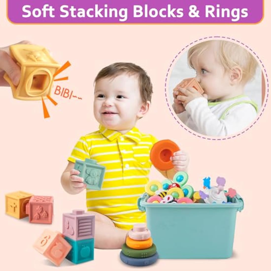 6-in-1 Montessori Baby Sensory Toys & Teething Set (6-12 Months)
