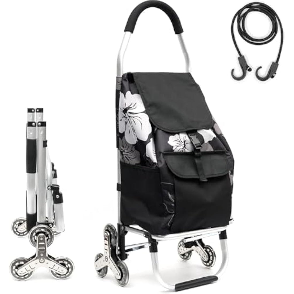 6-Wheel Stair Climber Folding Shopping Trolley - 50kg Capacity