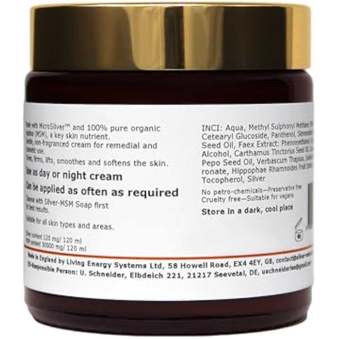 Silver-MSM Regeneration 5in1 Cream – Natural Anti-Aging Moisturizer 120ml