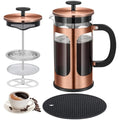 KOOYAT French Press Coffee Maker | 1000ml Copper & Borosilicate Glass