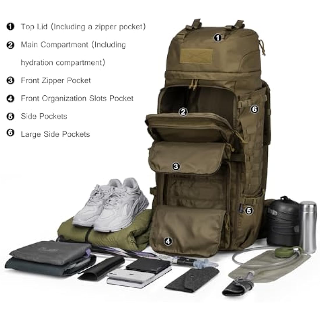 Mardingtop 75L Tactical Backpack – 600D Molle Military Rucksack