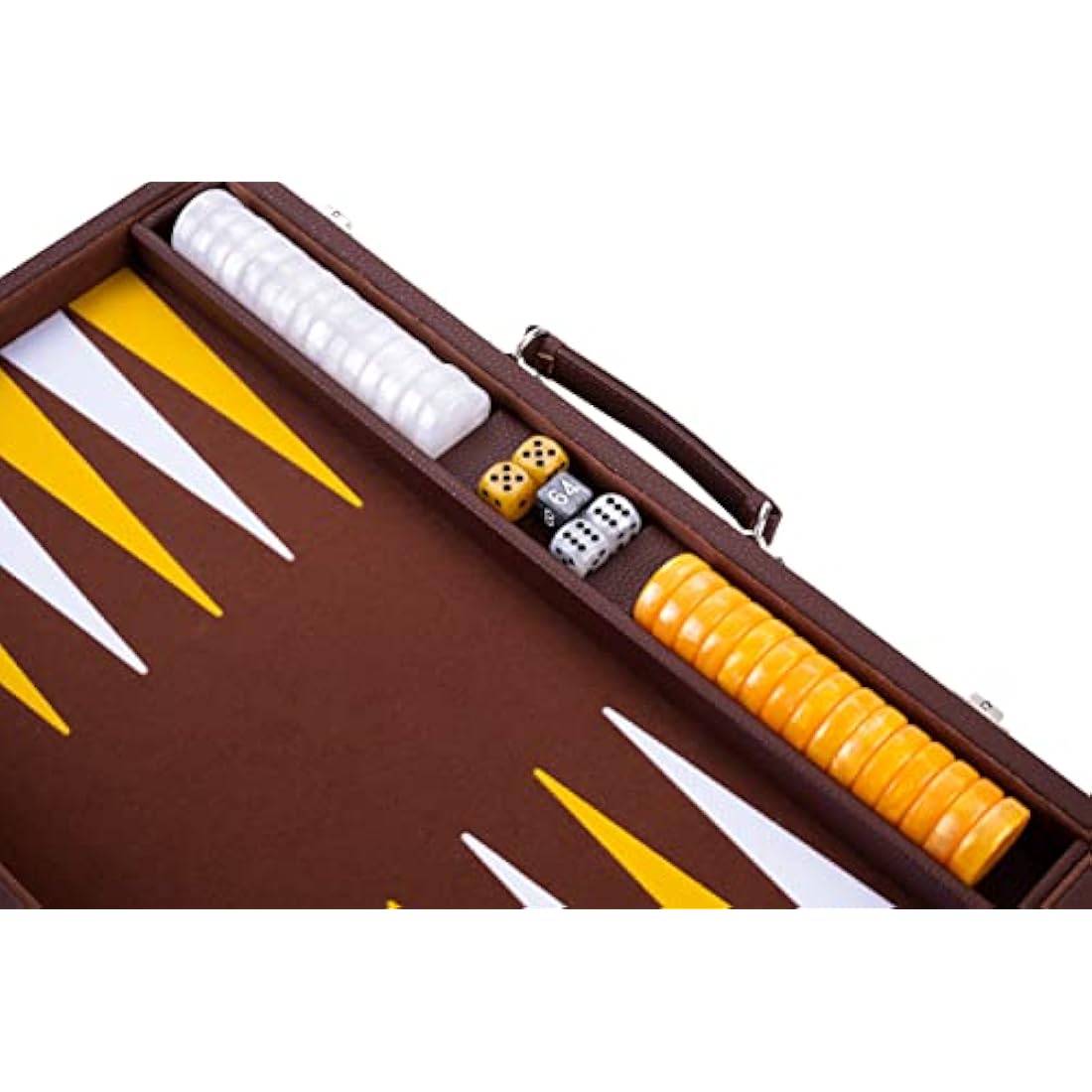 Engelhart Luxury 18" Backgammon Set – Inlaid Velvet & Leatherette Case
