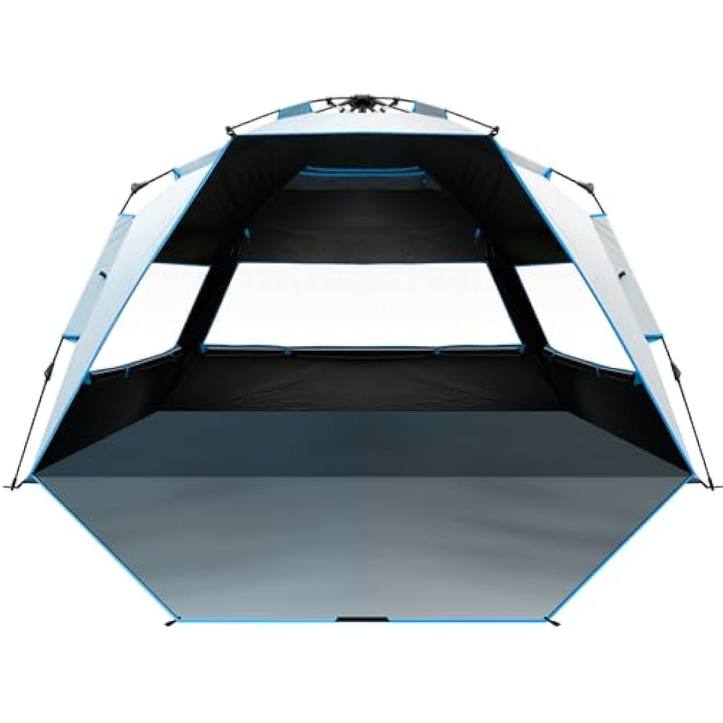 OutdoorMaster Blackout Beach Tent – 4 Person Pop Up Sun Shelter Canopy