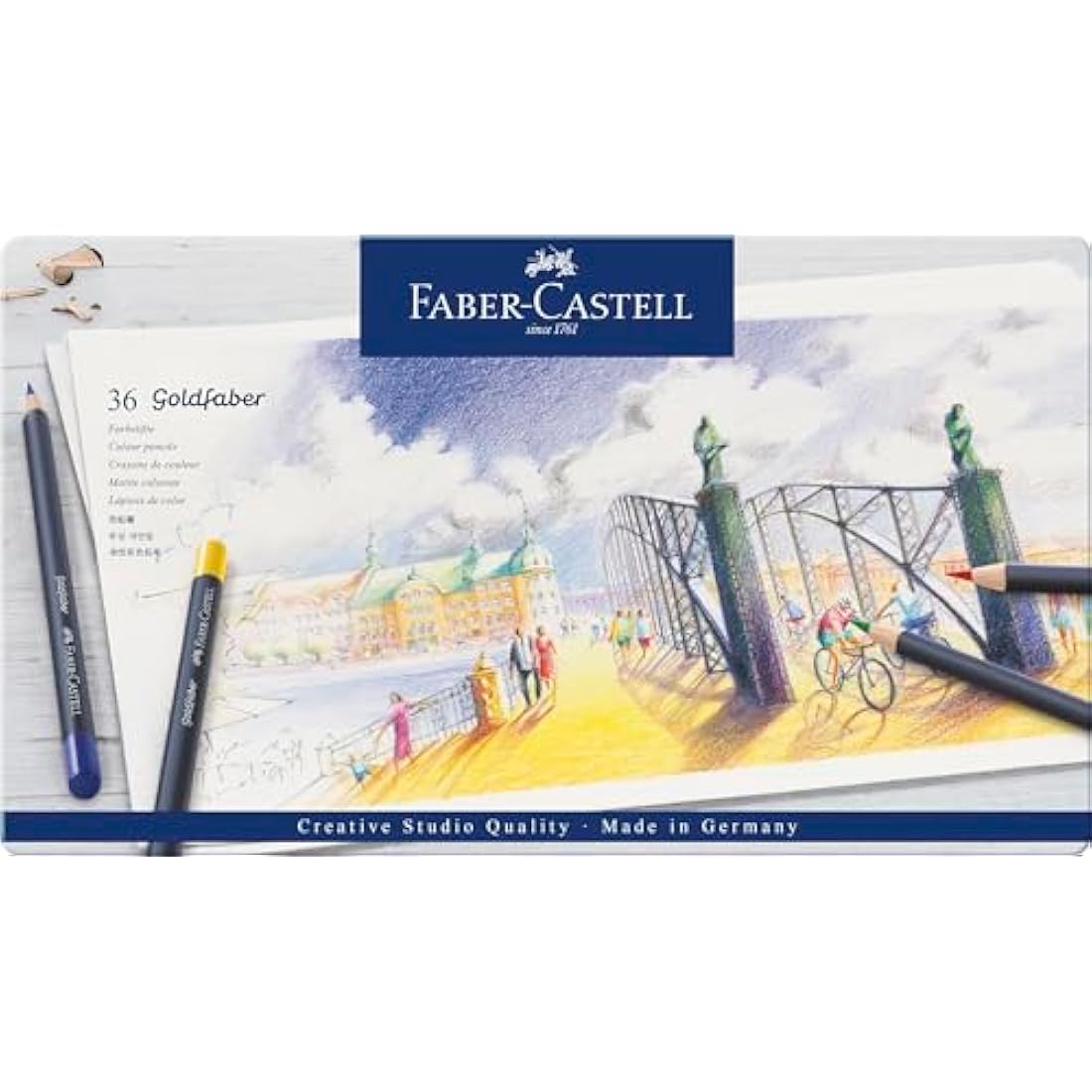 Faber-Castell Goldfaber Colour Pencil Set of 36 with A4 Sketch Pad