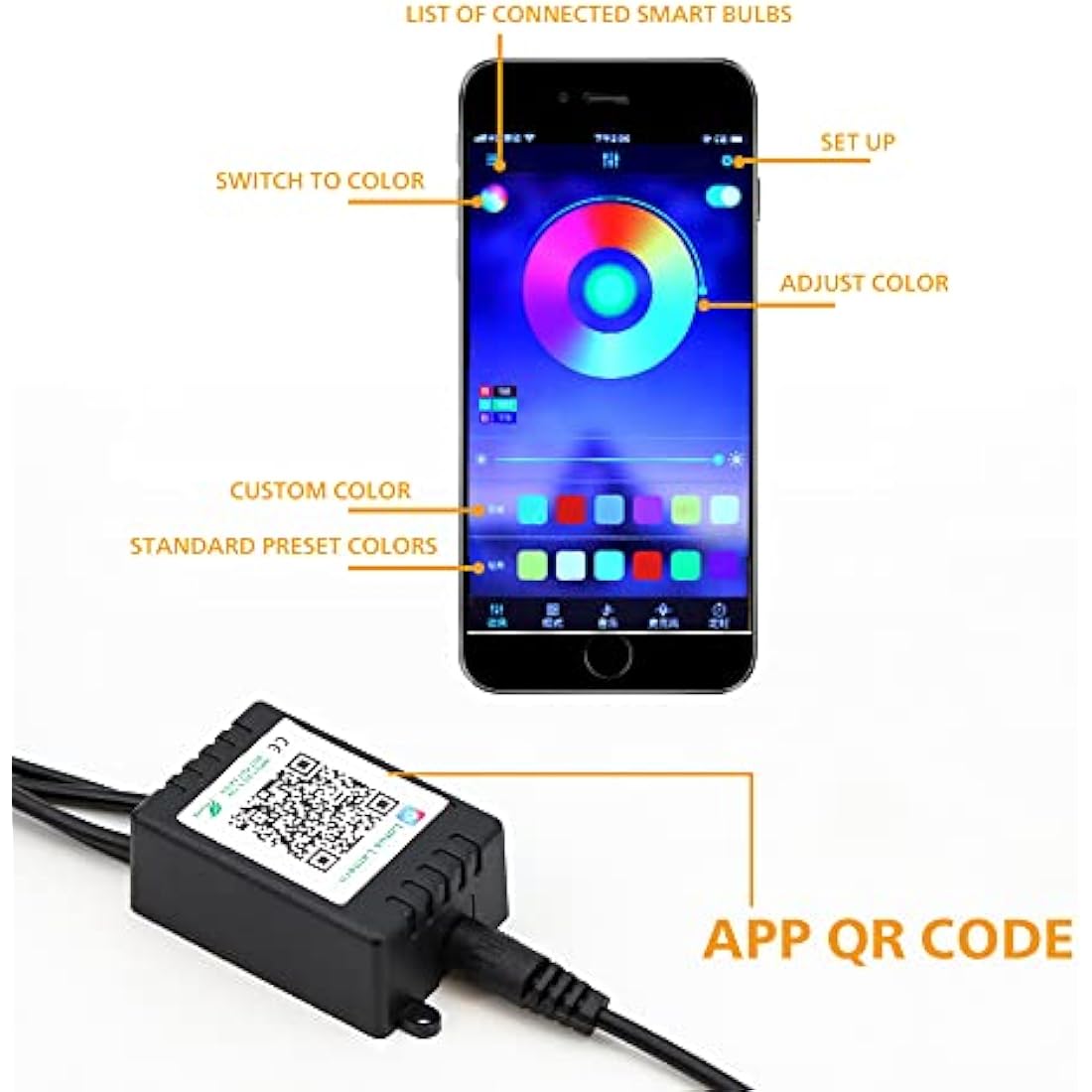 GDICONIC RGB LED Underglow Car Light Kit | App Control Neon Strip Lights