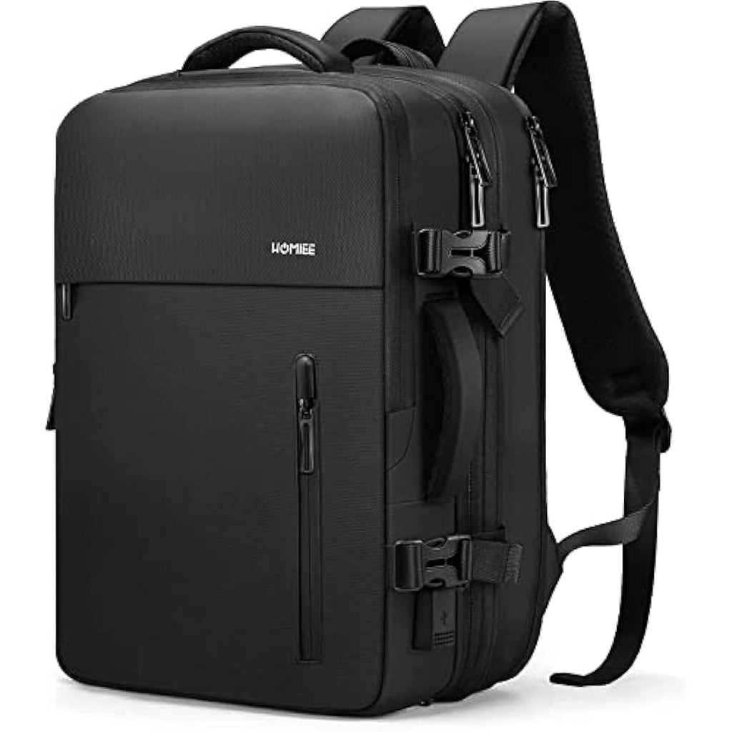 HOMIEE Expandable Travel Backpack | 40L Flight Approved Cabin Bag Black