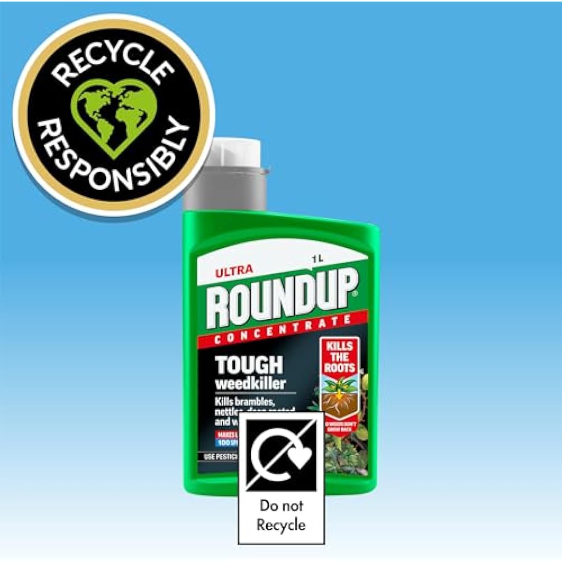 Roundup Tough Weedkiller Concentrate - 1L Bottle Makes 100L - Jolof Store