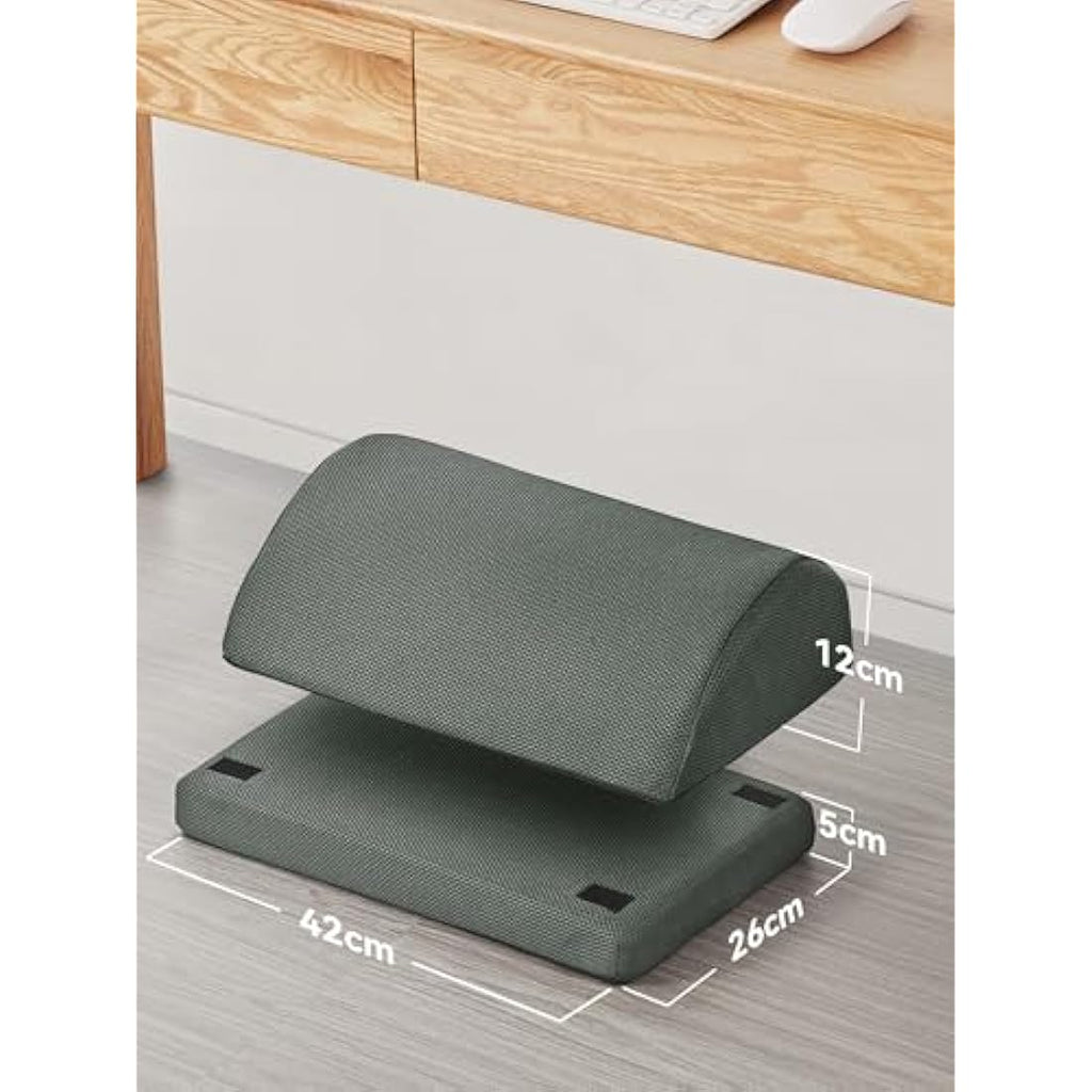 HEETA Ergonomic Under Desk Foot Rest - Adjustable Memory Foam - Grey