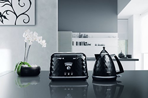 De'Longhi Brilliante 4-Slice Toaster | Black Faceted Design | CTJ4003BK