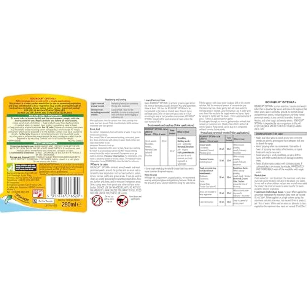 Roundup Optima+ Total Weedkiller | Fast Acting Root Control - 5L