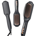 LANDOT Negative Ion Ceramic Hair Straightener Brush for Frizz Control