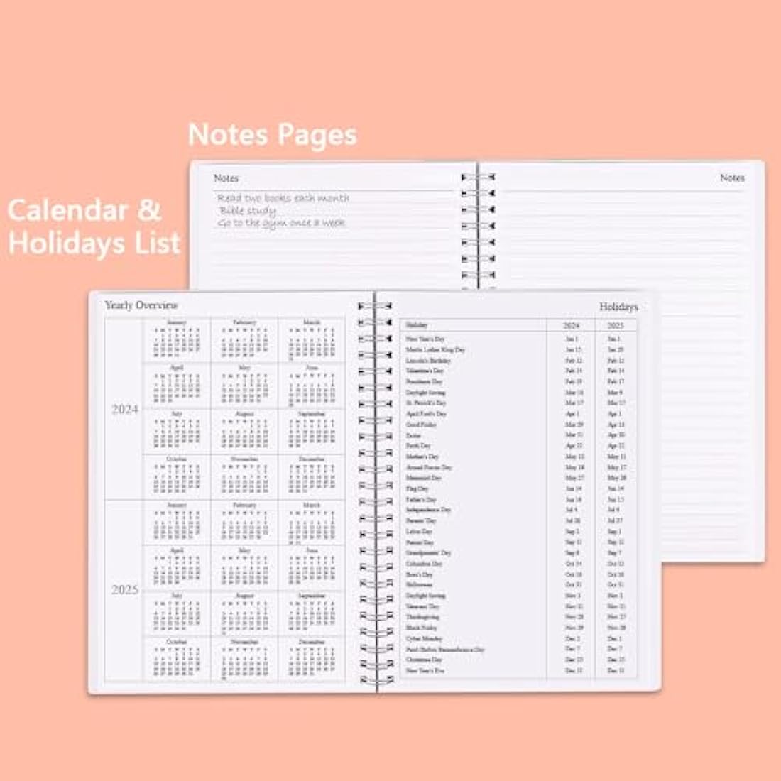 Undated A5 Planner – Weekly & Monthly Goal Tracker Journal