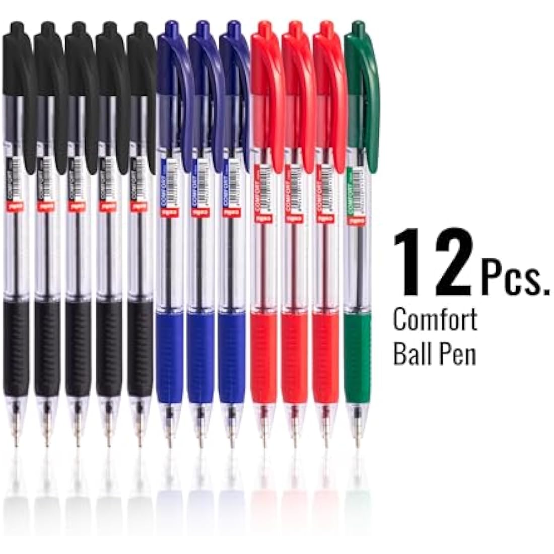 Cello Retractable Ballpoint Pens | 1.0mm Medium Point, Pack of 12