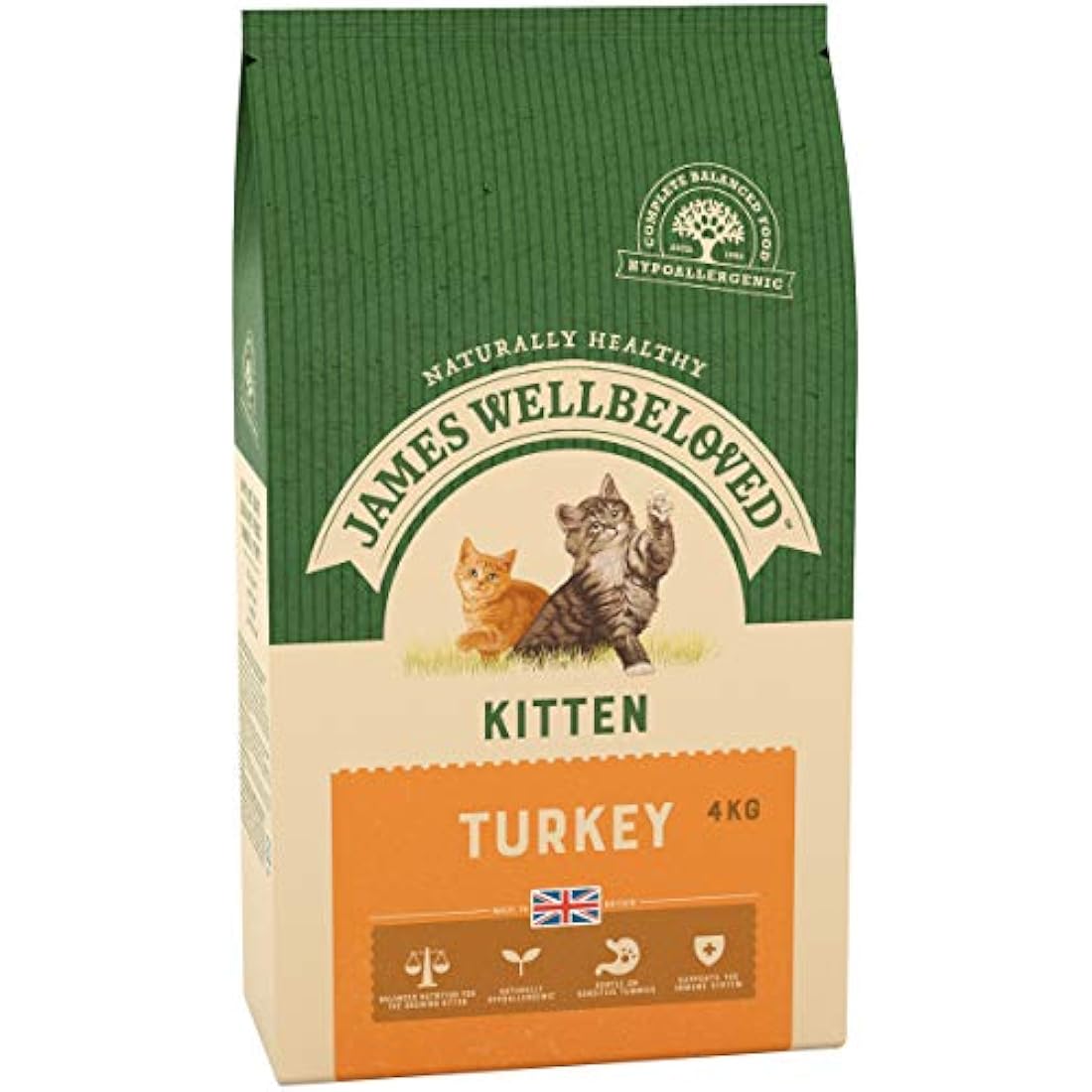 James Wellbeloved Kitten Turkey Hypoallergenic Dry Cat Food - 4kg