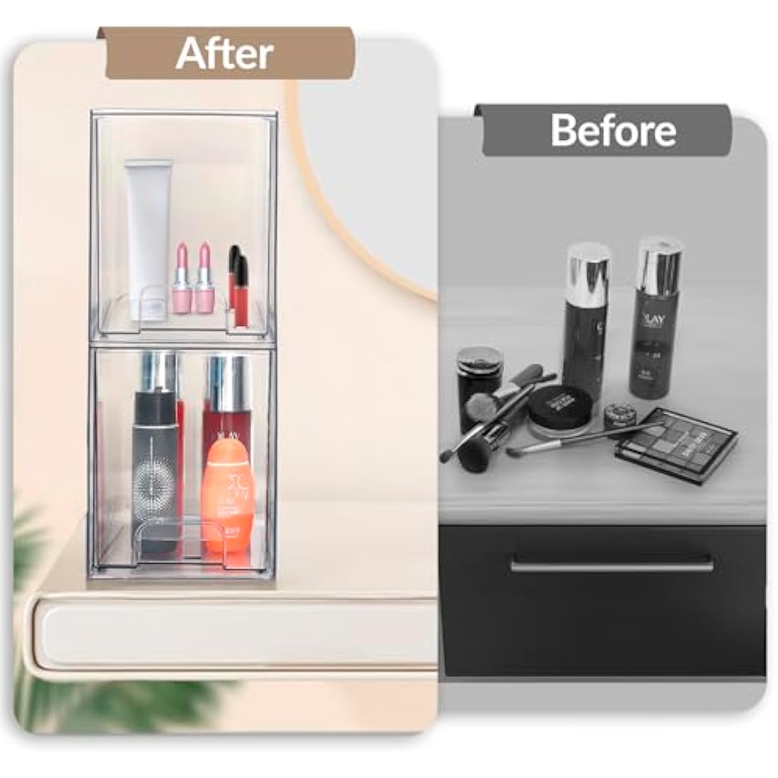 Jolof Store Stackable Makeup Organiser | Clear Acrylic Storage Drawers