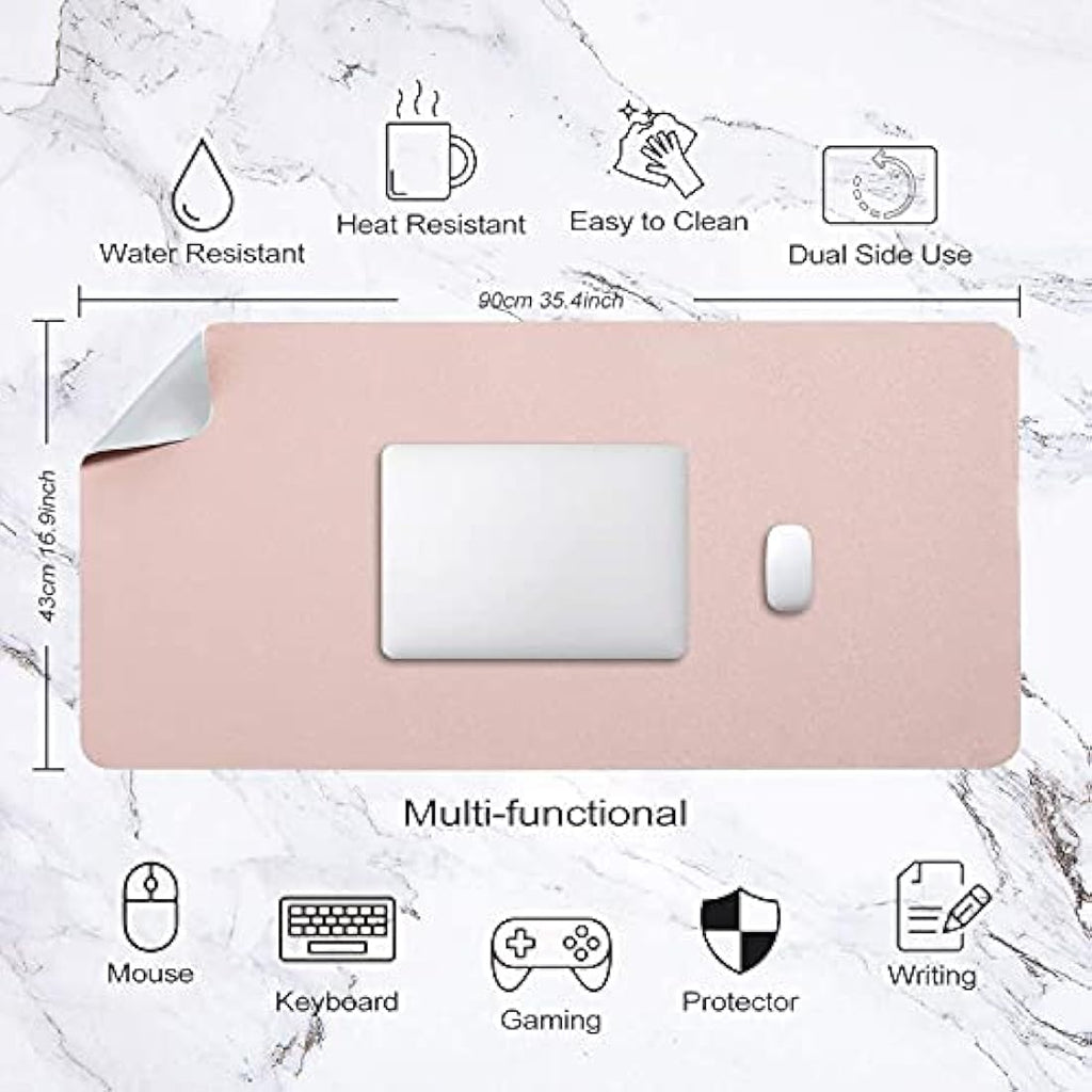 DOBAOJIA Dual-Side PU Leather Desk Pad - Large Waterproof Mouse Mat