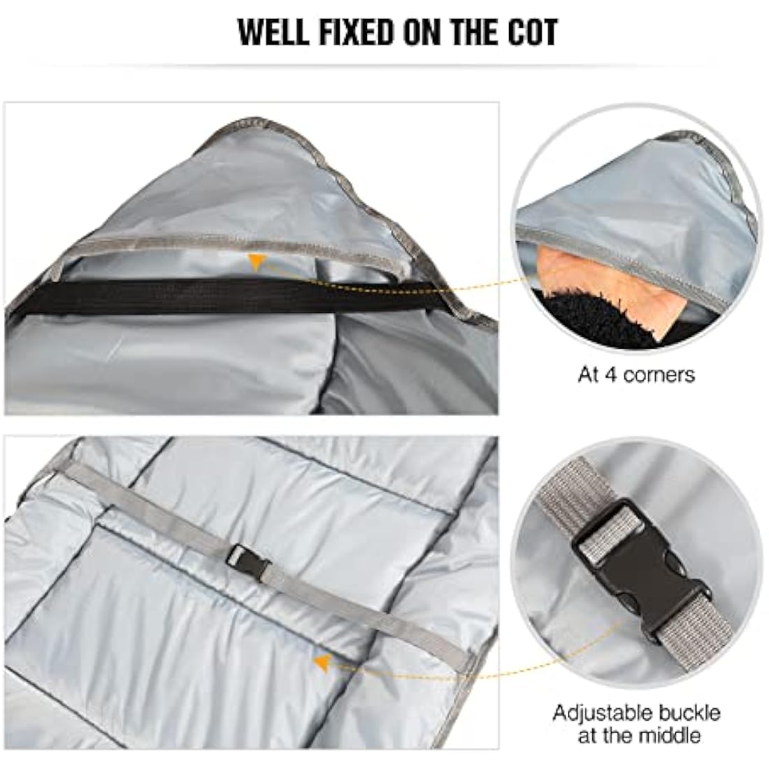 REDCAMP XL Camping Mattress Pad | Soft Corduroy Cot Bed Mat, Dark Grey