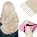 YoungSee Tape in Hair Extensions - Platinum Blonde Remy Human Hair 20in
