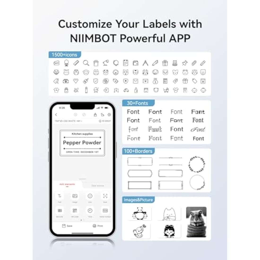 NIIMBOT Thermal Labels 50x30mm | Waterproof Stickers for B21 B3S B1
