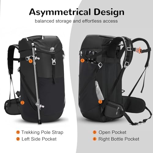 Outplea 50L Hiking Backpack – Large Front Opening Trekking Rucksack